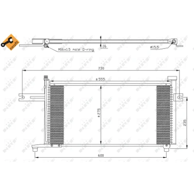 Bilde av NRF EASY FIT 35315 Kondensator med tetningsring 15,5 10,1 Aluminium 554