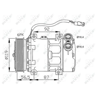 Bilde av NRF 32278 Kompressor SD7V16 12 PAG 46 med kompressorlje, tetningsring