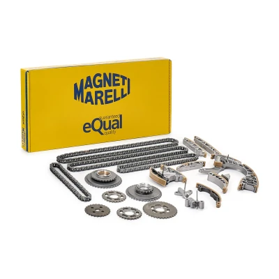 Bilde av MAGNETI MARELLI 341500001180 Registerkjedesett med tannhjul kjede lukket, simplex AUDI: A6 C6 Avant, Allroad, A4 B8 Sedan