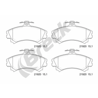 Bilde av BRECK 21920 00 701 10 Bremseklosser med akustisk slitasjevarsel tilbehør MITSUBISHI: COLT 6, Carisma Sedan, Hatchback, VOLVO: S40 I