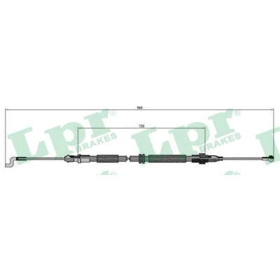 Bilde av LPR C0973B Bremsekabel 938/720 Skivebrems VOLKSWAGEN: TRANSPORTER 4, 4 Bus