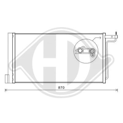Bilde av DIEDERICHS DCC1642 Kondensator med tørker Climate 15,4 Aluminium R 134a FORD: FOCUS 3, C Max 2, 3 Turnier