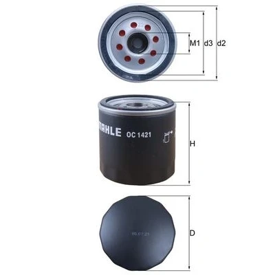 Bilde av Oljefilter MAHLE ORIGINAL OC 1421