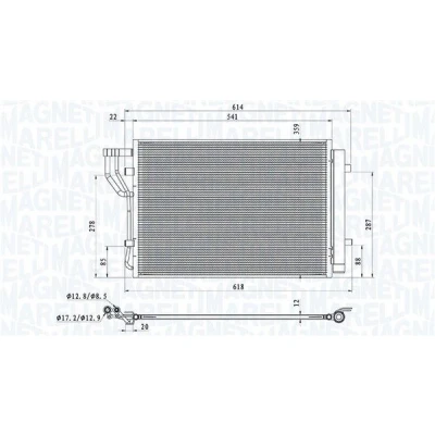 Bilde av MAGNETI MARELLI 350203805000 Kondensator med tørker 525x359x12 359 525 12 HYUNDAI: i20 I Hatchback, ix20
