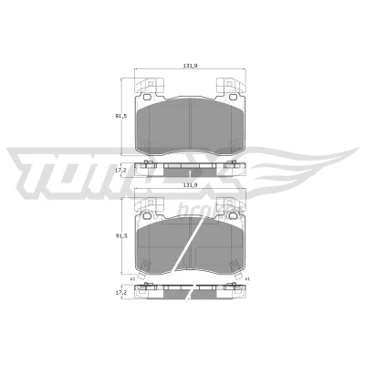 Bilde av TOMEX brakes TX 60 13 Bremseklosser framaksel inkl. slitasjevarselkontakt med balansevekter