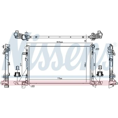 Bilde av NISSENS 606411 Radiator Aluminium 775 468 26 Kjøleribber loddet