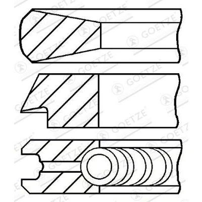 Bilde av GOETZE ENGINE 08 135800 00 Stempelringsett 92