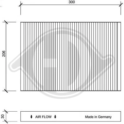 Bilde av DIEDERICHS DCI1071 Kupéfilter Karbonfilter 300 206 30 Climate AUDI: A4 B7 Avant, B6 A6 C5 Avant