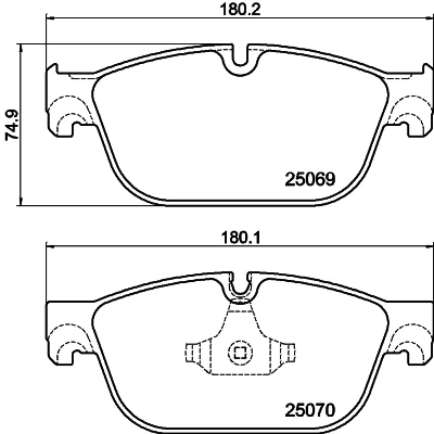 Bilde av HELLA 8DB 355 015 061 Bremseklosser inkl. slitasjevarselkontakt PEUGEOT: 508 I SW, 308 Hatchback, 407 CITROËN: C5 III Stasjonsvogn