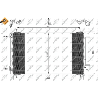 Bilde av NRF EASY FIT 35935 Kondensator med tørker, tetningsring 14,4 11 Aluminium 660