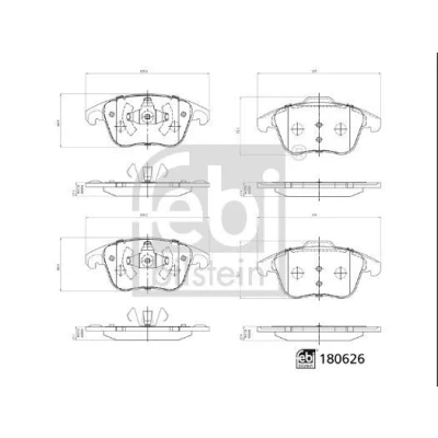 Bilde av FEBI BILSTEIN 180626 Bremseklosser framaksel PEUGEOT: 3008 I, 308 I Hatchback, 207 CITROËN: C4 Coupé