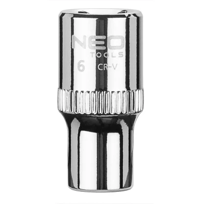 Bilde av NEO TOOLS 08 224 Pipenøkkelinnsats 1/4 3124 6 mm Krom vanadium stål SuperLock