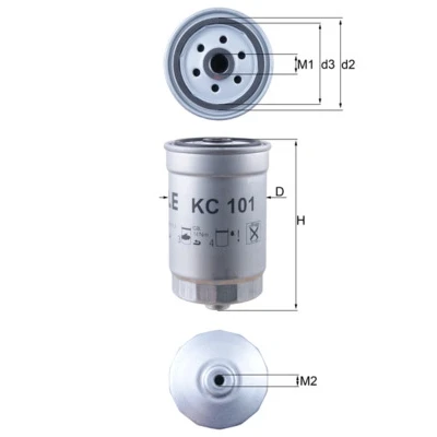 Bilde av MAHLE ORIGINAL KC 101 Drivstoffilter Påskruingsfilter HYUNDAI: SANTA FE 2, H 1 Van, ACCENT KIA: SORENTO