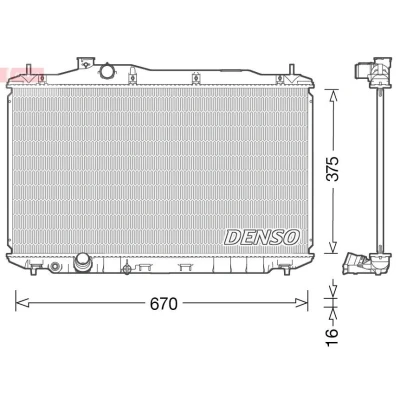 Bilde av DENSO DRM40040 Radiator 375 695 16 HONDA: CIVIC 8 Hatchback