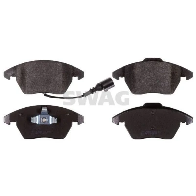 Bilde av SWAG 30 91 6502 Bremseklosser framaksel inkl. slitasjevarselkontakt med kolbleklips VOLKSWAGEN: Caddy 3, Passat B6 Variant, Golf 5