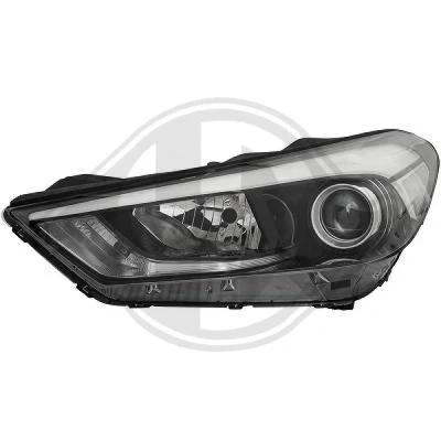 Bilde av DIEDERICHS 6862083 Frontlykter venstre H7/H7, PY21W med kjørelys (LED) motor for høydejustering hovedlys