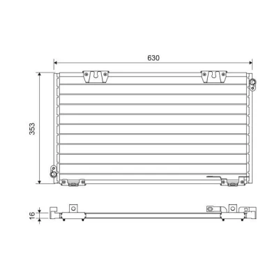 Bilde av VALEO 818104 Kondensator uten tørker Aluminium 353 R 134a