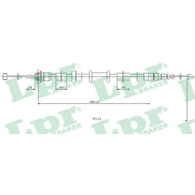 Bilde av LPR C0519B Bremsekabel 1471/1258 Skivebrems FIAT: Panda II Hatchback
