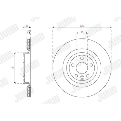 Bilde av JURID 563639JC Bremseskiver 325 20 5 108 ventilert uten skruer LAND ROVER: Range Rover Velar