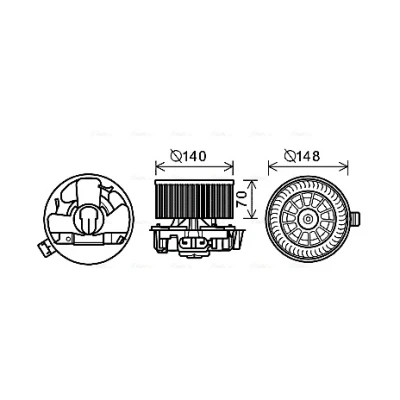 Bilde av PRASCO DN8383 Elektromotor, innendørsvifte
