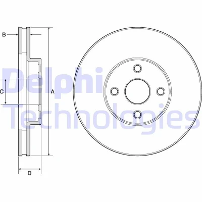 Bilde av DELPHI BG3780 Bremseskiver 275 25 4 ventilert oljet ubehandlet uten hjullager, ABS sensorring TOYOTA: Corolla IX Hatchback