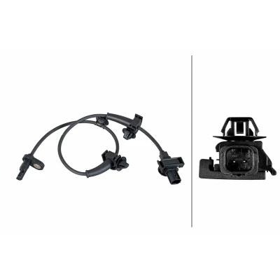 Bilde av HELLA 6PU 358 252 211 ABS Sensor med festeklips på kabelen Hall prinsipp 2 polet 500mm HONDA: Civic VIII Hatchback (FN, FK) Type R