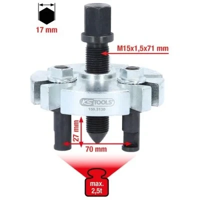Bilde av KS TOOLS 150.3130 Avdrager, reimskive 17 6 27 M15x1,5x71 utvendig sekskant