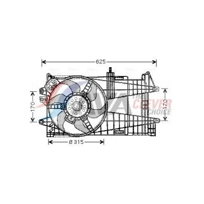 Bilde av AVA COOLING SYSTEMS FT7523 Kjølevifte 310mm 12V med kjølerøufteramme (kant), uten motstand styring