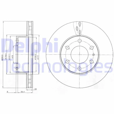 Bilde av DELPHI BG4100 Bremseskiver 300 28 6 ventilert oljet ubehandlet uten hjullager, ABS sensorring IVECO: DAILY 4 Kasten/Kombi