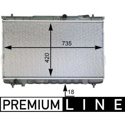 Bilde av MAHLE ORIGINAL CR 1299 000P Radiator for kjøretøy med luftkondisjonering 735 420 18 Kjøleribber loddet
