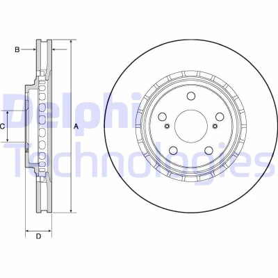 Bilde av DELPHI BG4691C Bremseskiver 328 28 5 ventilert belagt ubehandlet uten hjullager, ABS sensorring TOYOTA: RAV4 IV SUV, V, LEXUS: NX, RX III