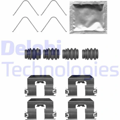 Bilde av DELPHI LX0706 Tibehørsett, skivebremse belegg HYUNDAI: i40 Stasjonsvogn, Tucson, PEUGEOT: 5008 II, KIA: Sportage IV