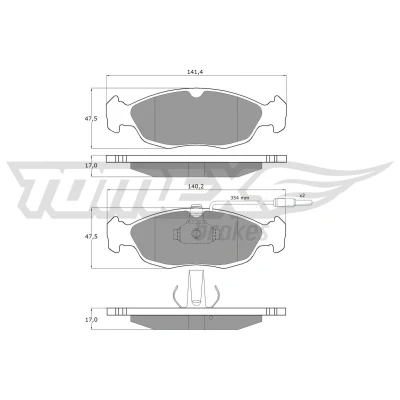 Bilde av Bremseklosser sett TOMEX Brakes TX 11 711