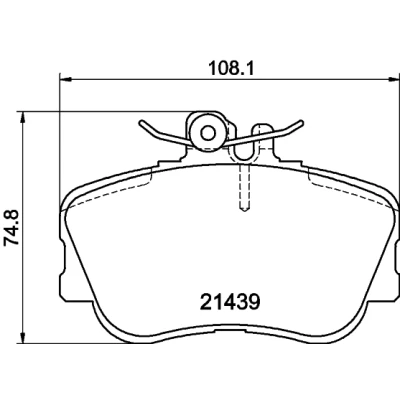 Bilde av HELLA 8DB 355 018 041 Bremseklosser klargjort for slitasjeindikator med bremsecaliperskruer MERCEDES BENZ: C Klasse Sedan, T modell