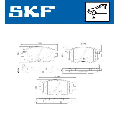 Bilde av SKF VKBP 80201 A Bremseklosser med akustisk slitasjevarsel
