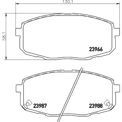 Bilde av HELLA 8DB 355 010 611 Bremseklosser med akustisk slitasjevarsel HYUNDAI: i30 I Stasjonsvogn, Kona SUV, Hatchback, KIA: cee‘d Stasjonsvogn