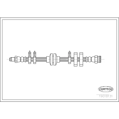 Bilde av Bremseslange, Foran, Framaksel, Høyre, Venstre, fiat tempra, tempra s.w., tipo, lancia dedra, dedra sw, delta ii, 7609087, 7655156, 8246