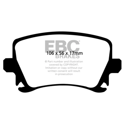 Bilde av EBC Brakes DP41518R Bremseklosser bakaksel AUDI: A6 C6 Avant, A4 B8 B7 VOLKSWAGEN: Caddy 3, Passat B6 Variant, Golf 5