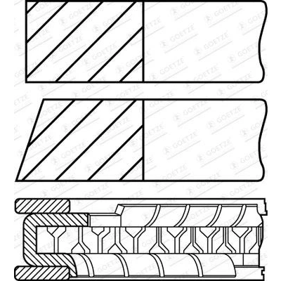 Bilde av GOETZE ENGINE 08 116107 00 Stempelringsett 77 0,5