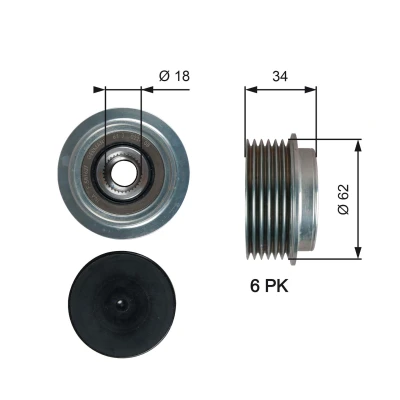 Bilde av Frihjul, dynamo, toyota yaris, 2741533060