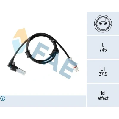 Bilde av Sensor, hjulturtall, Venstre bakaksel, renault kangoo, kangoo express, 60 40 004 810, 82 00 212 695, 8200212695