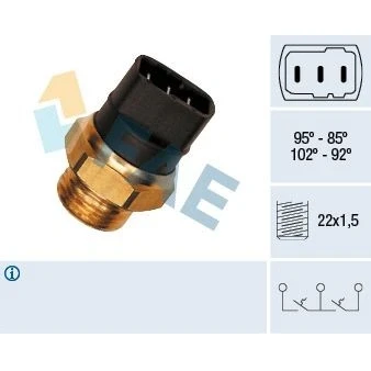 Bilde av Temperaturbryter, radiator ventilator, audi,mercedes benz,porsche,seat,skoda,volvo,vw, 001 540 30 45, 191 959 481 A, C, 251