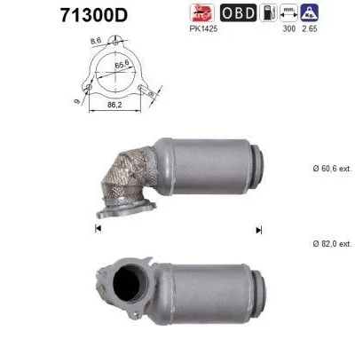 Bilde av AS 71300D Katalysator Euro 5 300mm