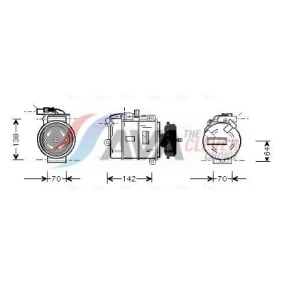 Bilde av PRASCO VNAK087 Kompressor 7SEU16C R 134a VOLKSWAGEN: Multivan 5 (7HM, Transporter 5, Bus