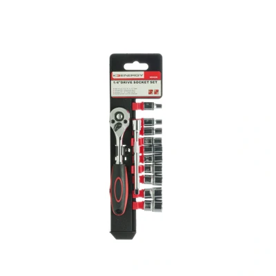 Bilde av ENERGY NE00296 Pipesett 12 sekskant 1/4&quot;, 1/4 med skrallefunksjon