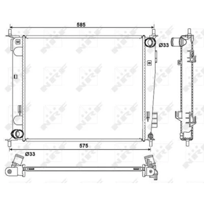 Bilde av NRF 53057 Radiator Aluminium 480 398 16 Kjøleribber loddet