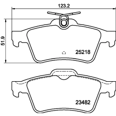 Bilde av HELLA 8DB 355 015 741 Bremseklosser ikke klargjort for slitasjeindikator PEUGEOT: 508 I SW, Sedan