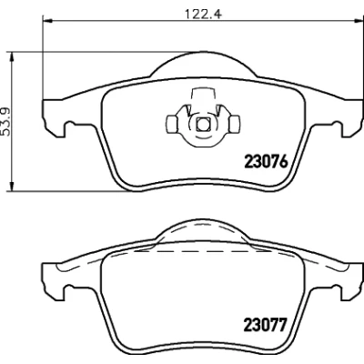 Bilde av HELLA 8DB 355 008 871 Bremseklosser ikke klargjort for slitasjeindikator VOLVO: V70 2, XC70 I Cross Country, S80
