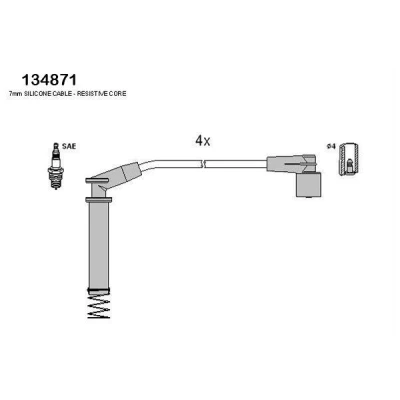 Bilde av HITACHI 134871 Pluggledninger OPEL: Vectra A CC, Sedan, Astra F Sedan