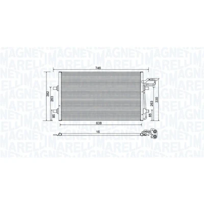 Bilde av MAGNETI MARELLI 350203934000 Kondensator 640x378x16 378 640 16 VOLVO: C70 2 Cabriolet, S40 II, V50